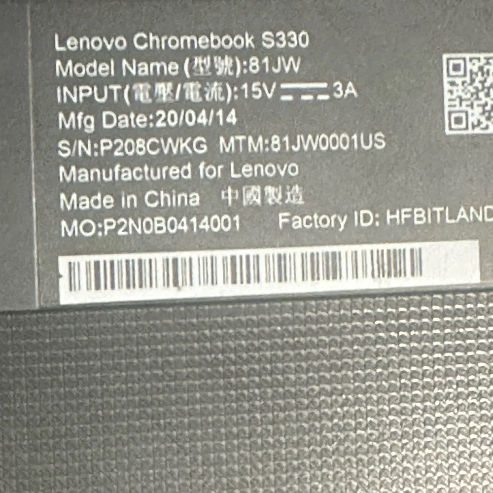 Lenovo Black Laptop with Regulatory Compliance Features